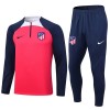 Atlético Madrid Quarter Zip Sweatshirts Anzüge Suit 2023-24 Rote Für Herren